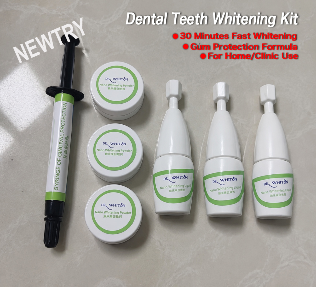 Teeth Whitening Video - ชุดฟอกฟันขาวเร่งด่วนใน 30 นาที พร้อมเจลฟอกฟันขาวและอุปกรณ์ป้องกันเหงือกเพื่อความงามและดูแลช่องปาก