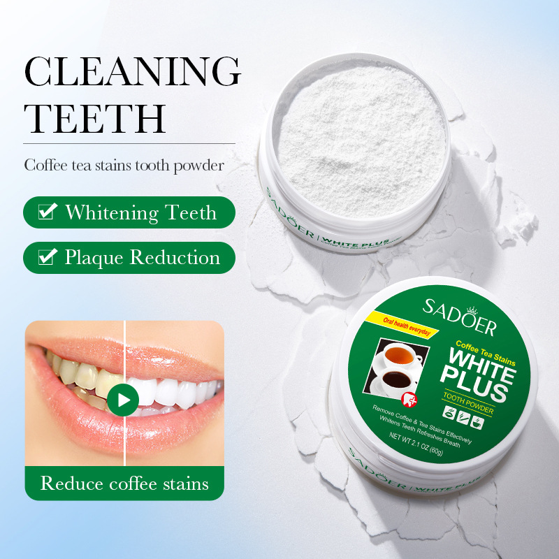 Whitening Powder Activated - ถ่านไม้ไผ่ ถ่านกัมมันต์ ผงฟอกสีฟัน ทำความสะอาดฟัน ยาสีฟันในช่องปาก ลบคราบกาแฟและชา