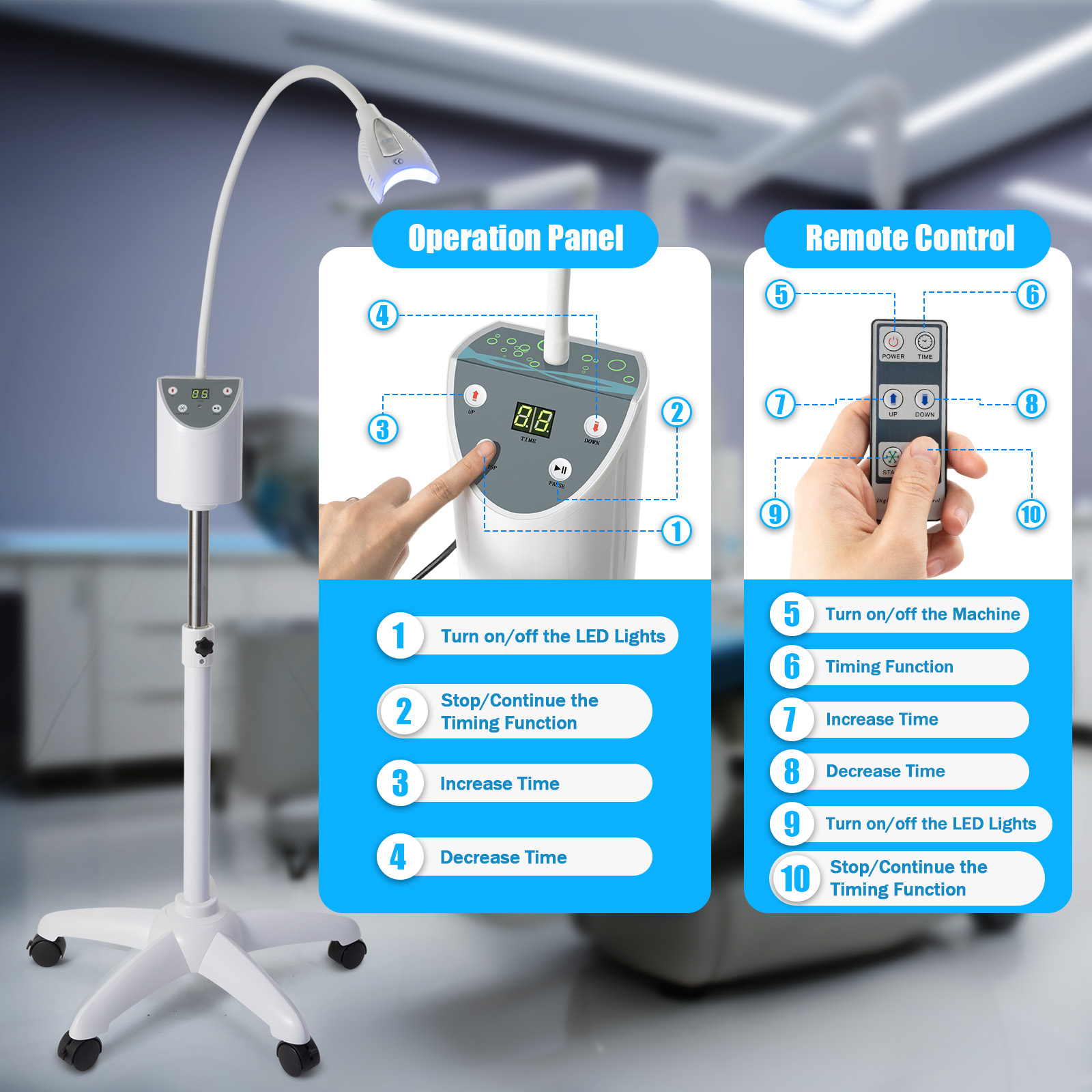 Teeth Whitening Video - Professional ทันตกรรมเครื่องฟอกสีฟัน Timed LED Cold Light