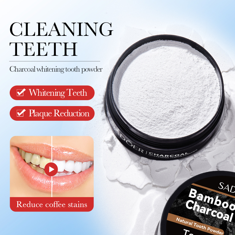Whitening Powder Activated - ผงฟอกฟันขาวด้วยถ่านไม้ไผ่ ช่วยให้ลมหายใจสดชื่น ทำความสะอาดฟันเหลือง และลดคราบกาแฟ