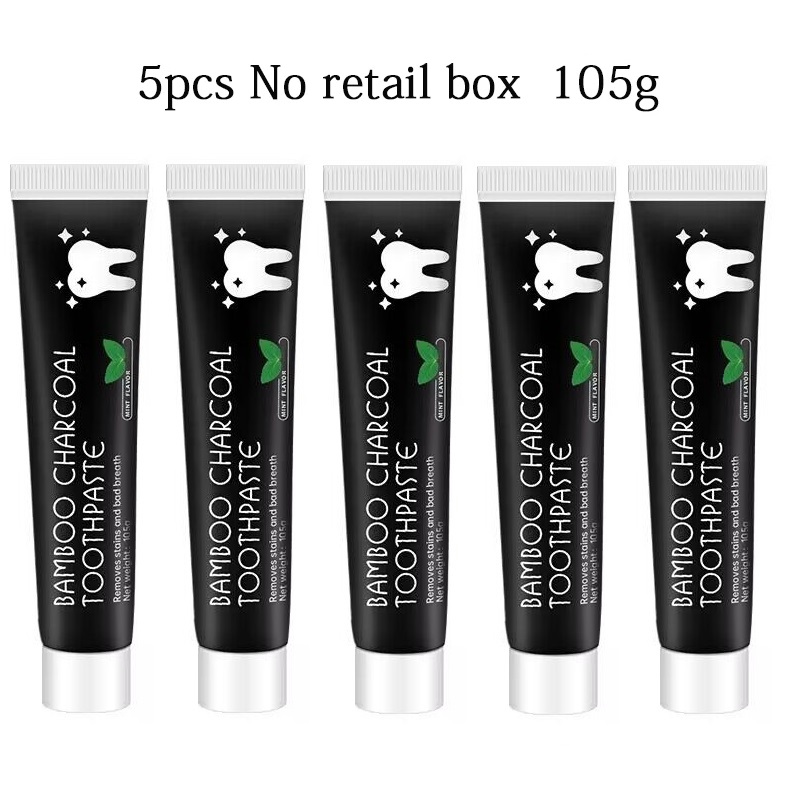 Teeth Whitening Filter - 5 ชิ้นไม่มีกล่องถ่านไม้ไผ่ Mint รสสุขอนามัยในช่องปากทําความสะอาดลบฟันคราบฟันไวท์เทนนิ่งยาสีฟันสีดํา