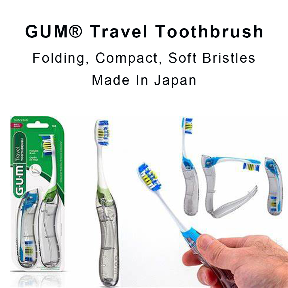 Teeth Whitening In Japan - Gum แปรงสีฟันเวลาเดินทางแบบพับได้แปรงฟันอุปกรณ์ทำความสะอาด Foilding กับกรณี HANDEL Lipat