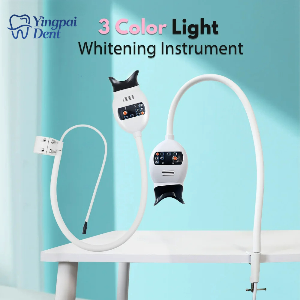 Teeth Whitening Bleach - เครื่องเร่งฟอกสีฟัน LED ปรับได้ 3 สี พร้อมหลอดไฟเย็นสำหรับทันตกรรม