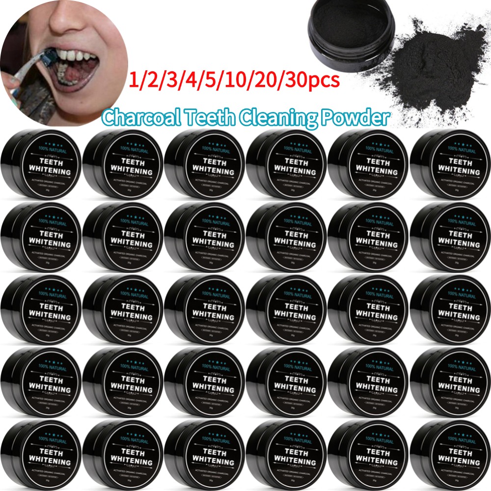 Teeth Whitening Activated Organic Charcoal - ผงฟอกสีฟันธรรมชาติถ่านกัมมันต์อินทรีย์ยาสีฟันไม้ไผ่แผ่น Tartar Charcoal ผงทําความสะอาดฟัน