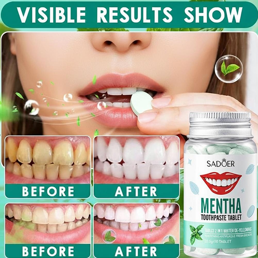 Teeth Whitening Filter - ยาสีฟันเม็ดมิ้นท์ รสชาติมิ้นท์ ช่วยขจัดคราบ กลิ่นปาก กลิ่นบุหรี่ ฟันขาวสะอาด