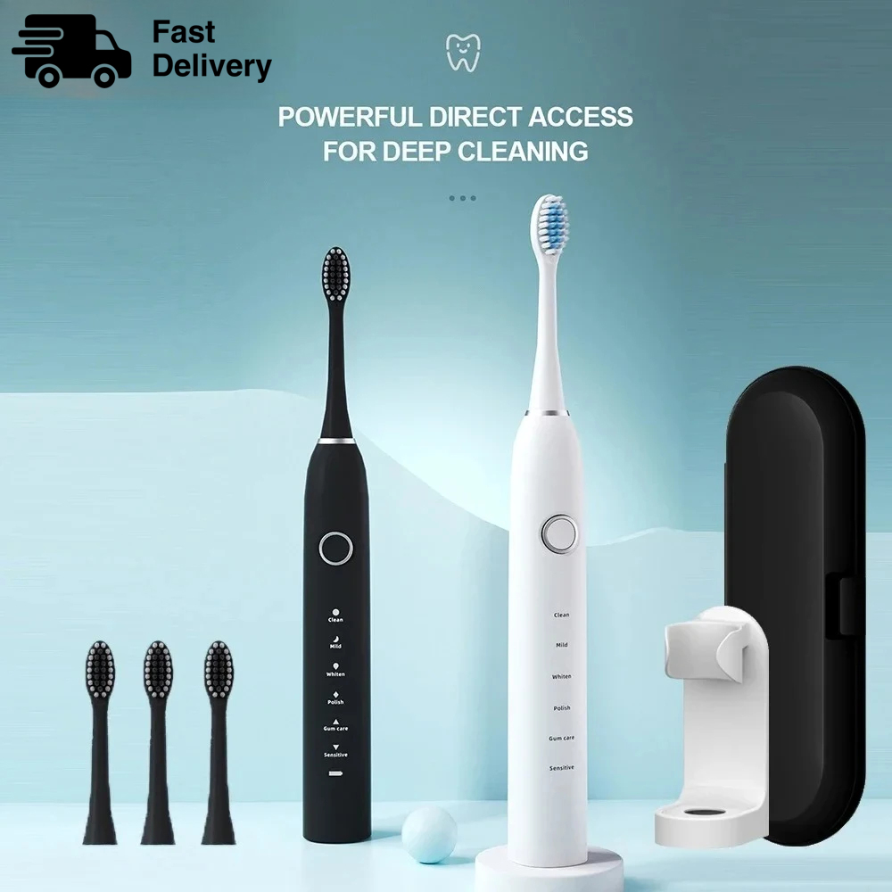 Teeth Whitening Session - แปรงสีฟันไฟฟ้าโซนิค KLXKLX IPX7 แบบชาร์จไฟได้ แปรงสีฟันอัลตราโซนิกอัจฉริยะสำหรับฟอกฟันขาว พร้อมตัวตั้งเวลา