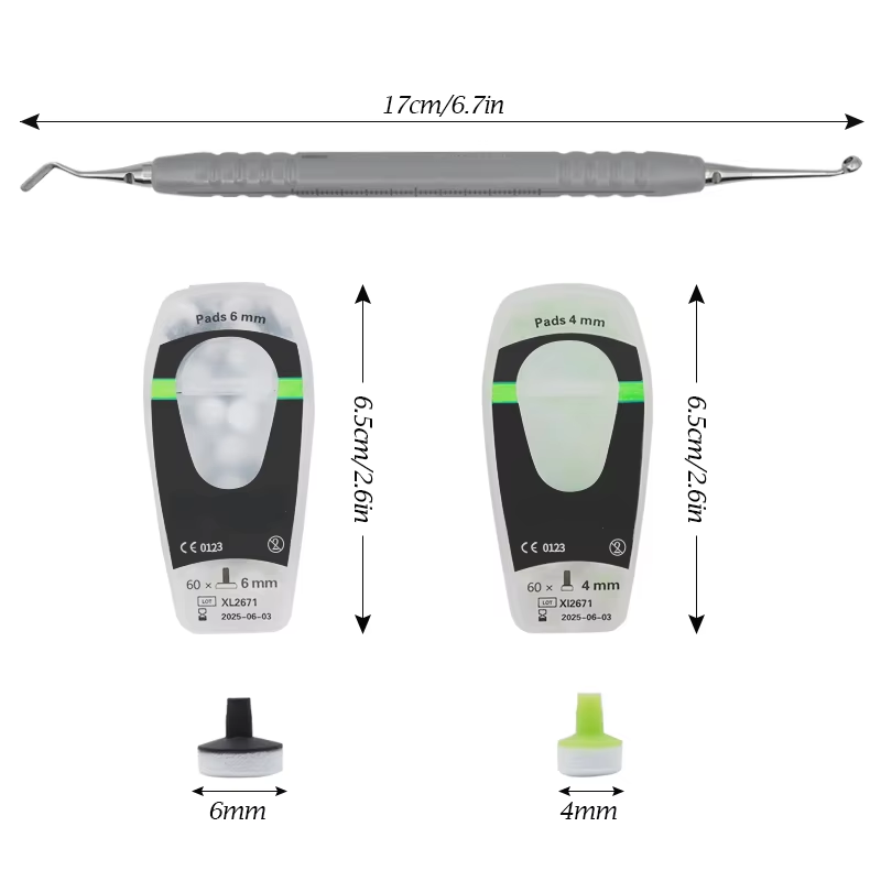 Teeth Whitening Session - ชุดอุปกรณ์คอมโพสิตสำหรับงานทันตกรรม พร้อมแผ่นโฟมสำหรับขึ้นรูป ด้ามจับและไม้พายสำหรับเรซินแบบใช้แสง สำหรับการฟอกสีฟันและวัสดุอุดฟัน