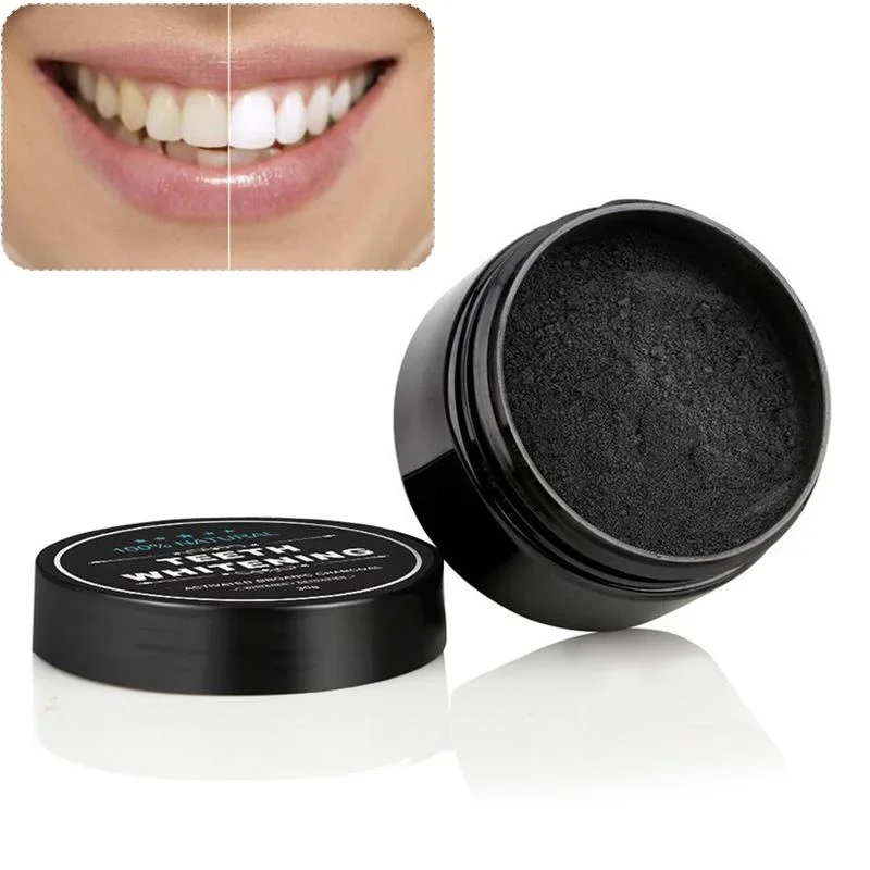 Whitening Powder Activated - ผงถ่านชาร์โคลสำหรับฟอกฟัน เกรดอาหาร ผลิตภัณฑ์ฟอกสีฟันด้วยถ่านชาร์โคล ทำความสะอาดฟันด้วยผงถ่านชาร์โคลดำ