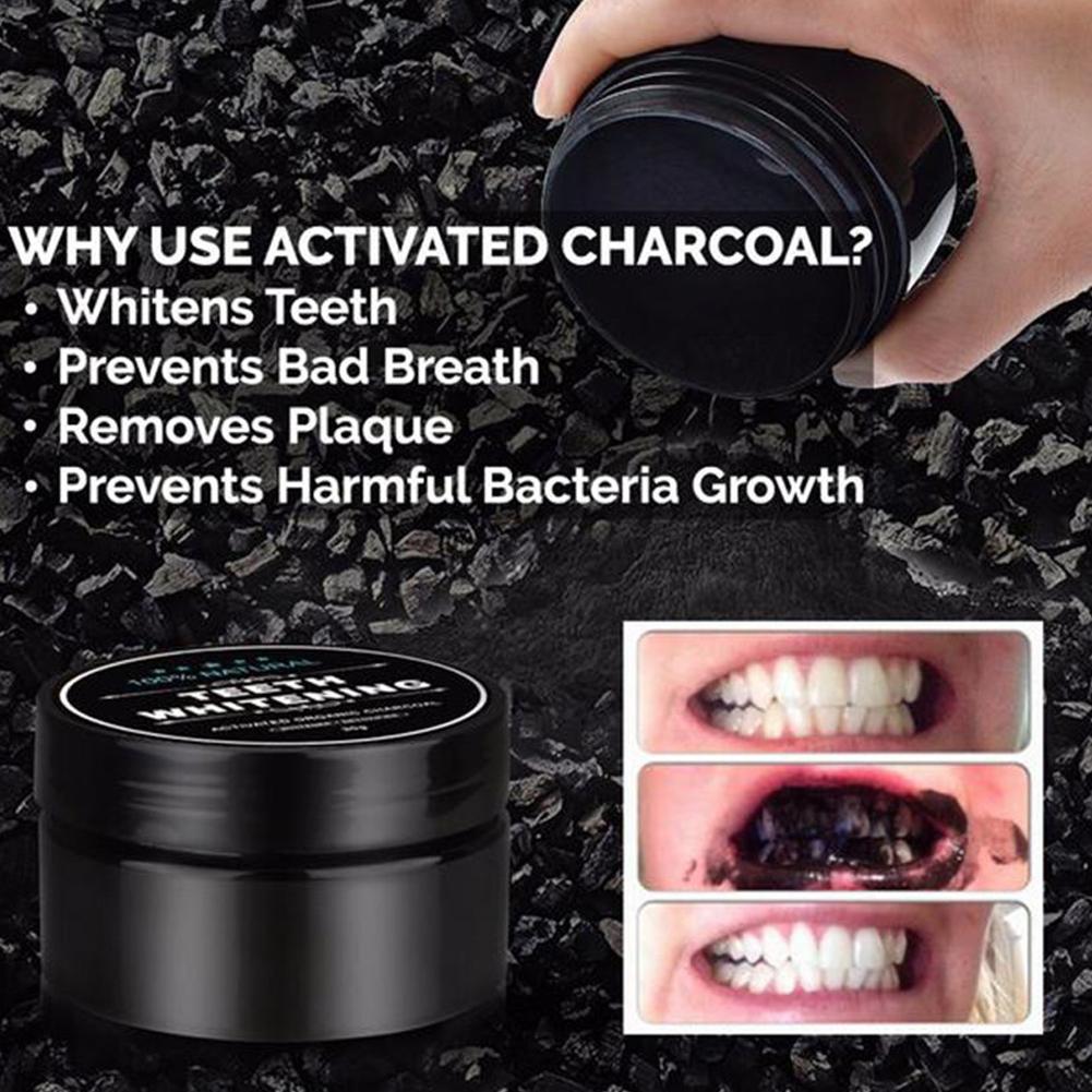 ผงฟอกสีฟันธรรมชาติ ออร์แกนิค ถ - Teeth Whitening Activated Organic Charcoal บทวิจารณ์และราคา