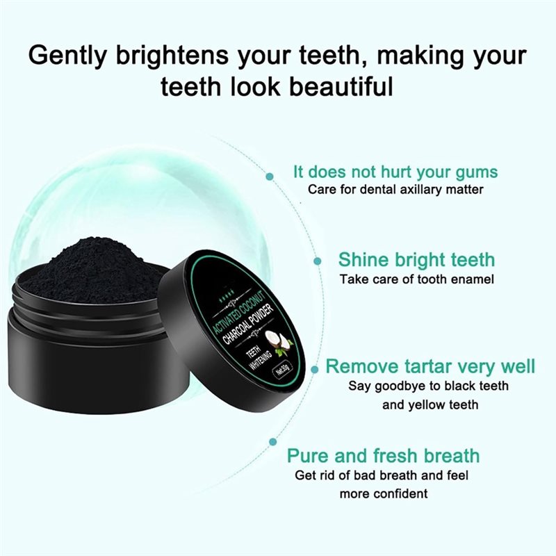 【สินค้ายอดนิยมของผู้บริโภค】ผงฟ - Teeth Whitening Activated Organic Charcoal บทวิจารณ์และราคา