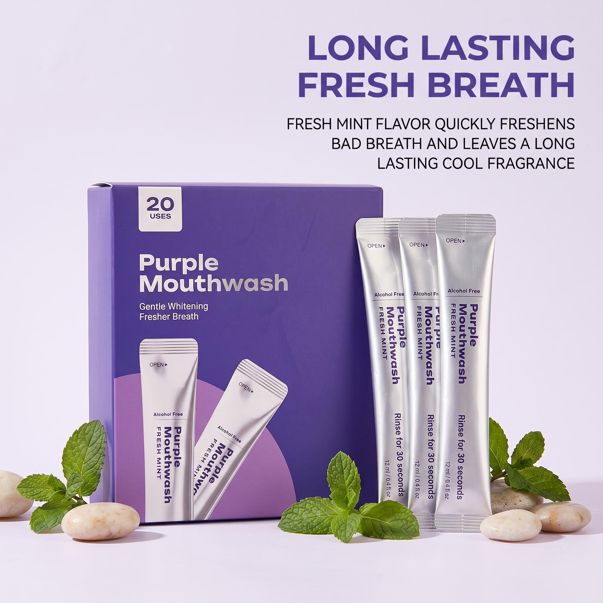 น้ำยาบ้วนปากสีม่วง 20 แพ็ค สำห - Teeth Whitening Xylitol บทวิจารณ์และราคา