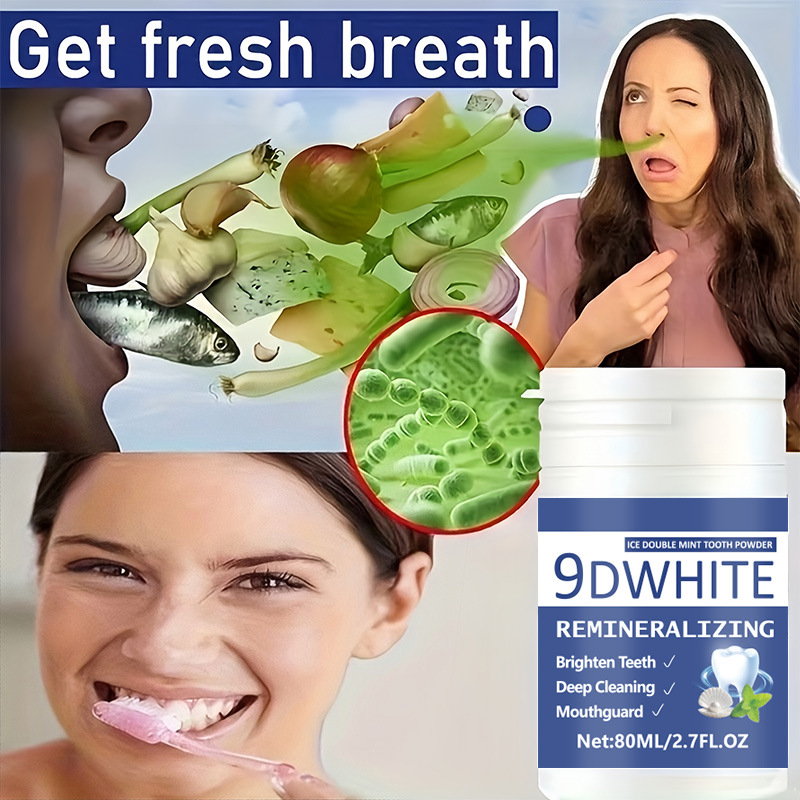 ผงฟอกสีฟัน 9D สีม่วง 80 มล. ผง - Teeth Whitening Usa บทวิจารณ์และราคา